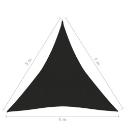 Voile d'ombrage 160 g/m² Noir 5x5x5 m PEHD