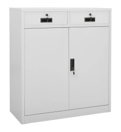 Armoire de bureau avec jardinière Gris clair 90x40x125 cm Acier