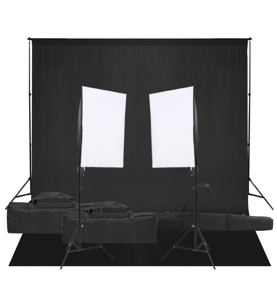 Kit de studio photo avec éclairage et toile de fond