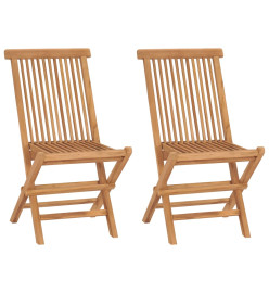 Chaises de jardin pliables 2 pcs Bois de teck massif