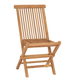 Chaises de jardin pliables 2 pcs Bois de teck massif