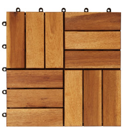 Kit tuiles de plancher en acacia 30 x 30 cm 30 pcs