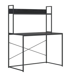 Bureau d'ordinateur Noir 110x60x138 cm Aggloméré