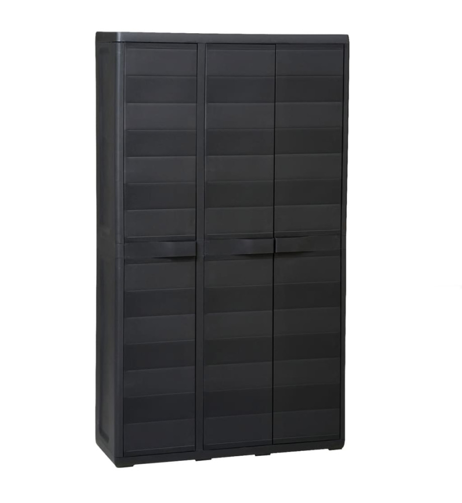 Armoire de rangement de jardin avec 4 étagères Noir