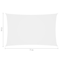 Voile de parasol Tissu Oxford rectangulaire 4x7 m Blanc