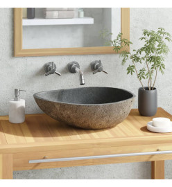 Lavabo en pierre de rivière Ovale 37-46 cm