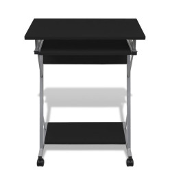 Bureau d'ordinateur compact avec plateau à clavier Noir