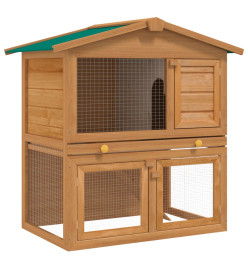 Clapier d'extérieur Enclos pour petits animaux 3 portes Bois