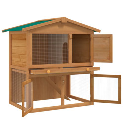 Clapier d'extérieur Enclos pour petits animaux 3 portes Bois