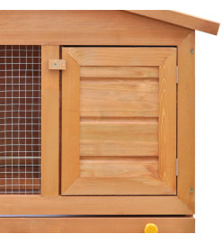 Clapier d'extérieur Enclos pour petits animaux 3 portes Bois