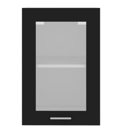 Armoire en verre suspendue Noir 40x31x60 cm Aggloméré