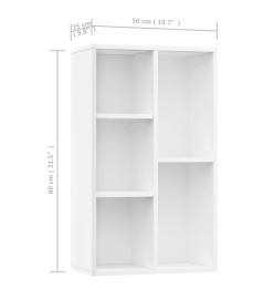 Bibliothèque/Buffet Blanc 50x25x80 cm Aggloméré