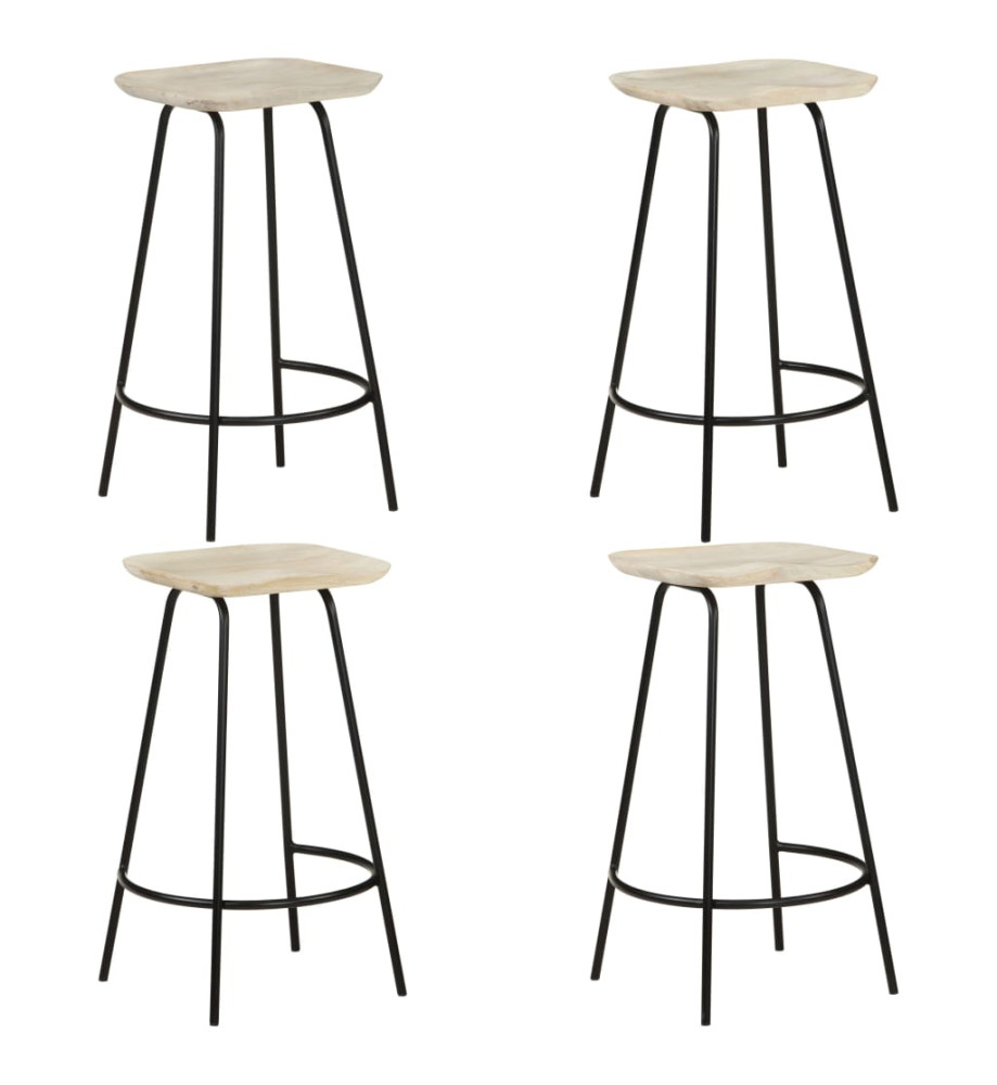 Tabourets de bar lot de 4 bois de manguier massif Tabourets de bar lot de 4 bois de manguier massif
