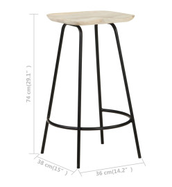 Tabourets de bar lot de 4 bois de manguier massif