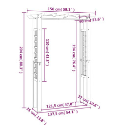 Arche pour rosiers 150 x 60 x 204 cm Bois imprégné