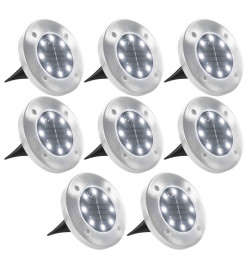 Lampe solaire au sol 8 pcs Lumières LED blanches