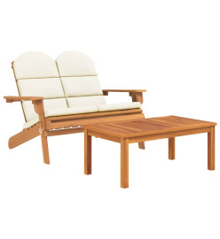 Ensemble de salon de jardin Adirondack 2 pcs bois acacia solide