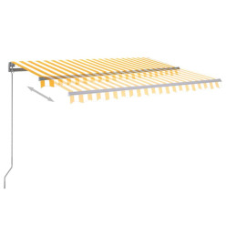 Auvent automatique capteur de vent/LED 350x250cm Jaune et blanc