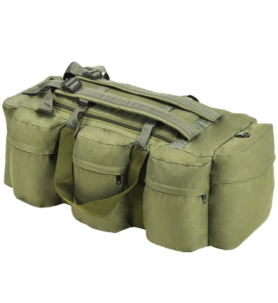 Sac de sport style militaire 3-en-1 90 L Vert olive