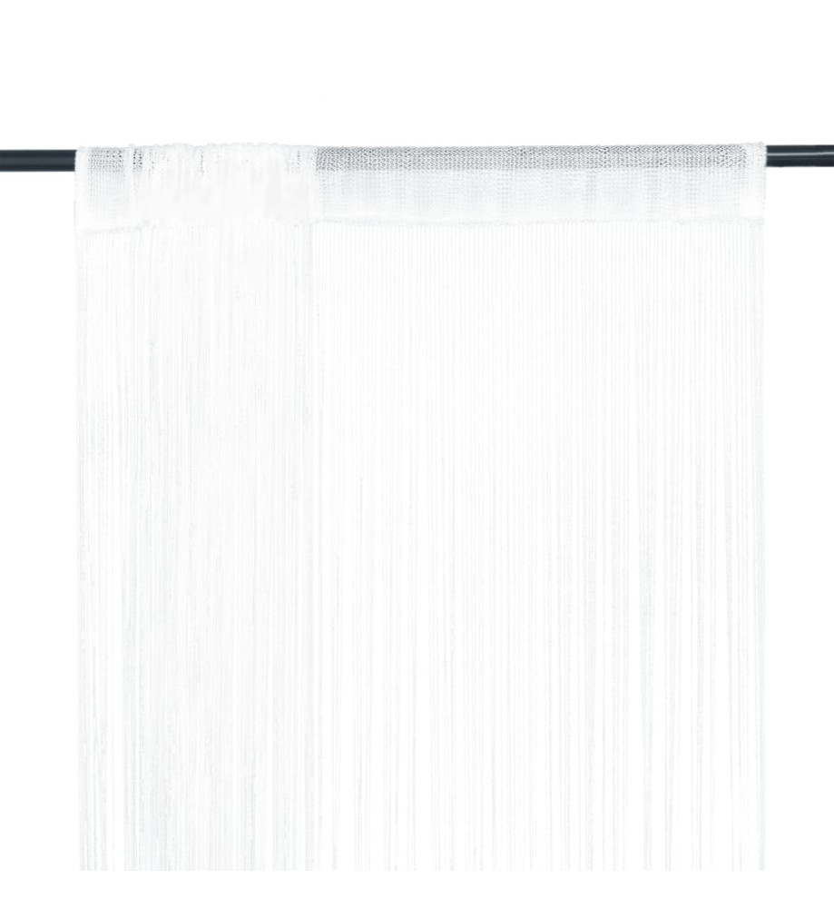 Rideau en fils 2 pcs 100 x 250 cm Blanc