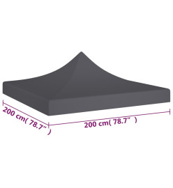 Toit de tente de réception 2x2 m Anthracite 270 g/m²