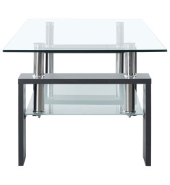 Table basse Gris et transparent 95x55x40 cm Verre trempé