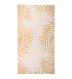 Tapis à tissage plat d'extérieur 80x150 cm Motif de feuille