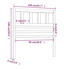 Tête de lit Marron miel 106x4x100 cm Bois massif de pin