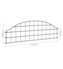 Ensemble de clôture de jardin arquée 77,3x26 cm vert