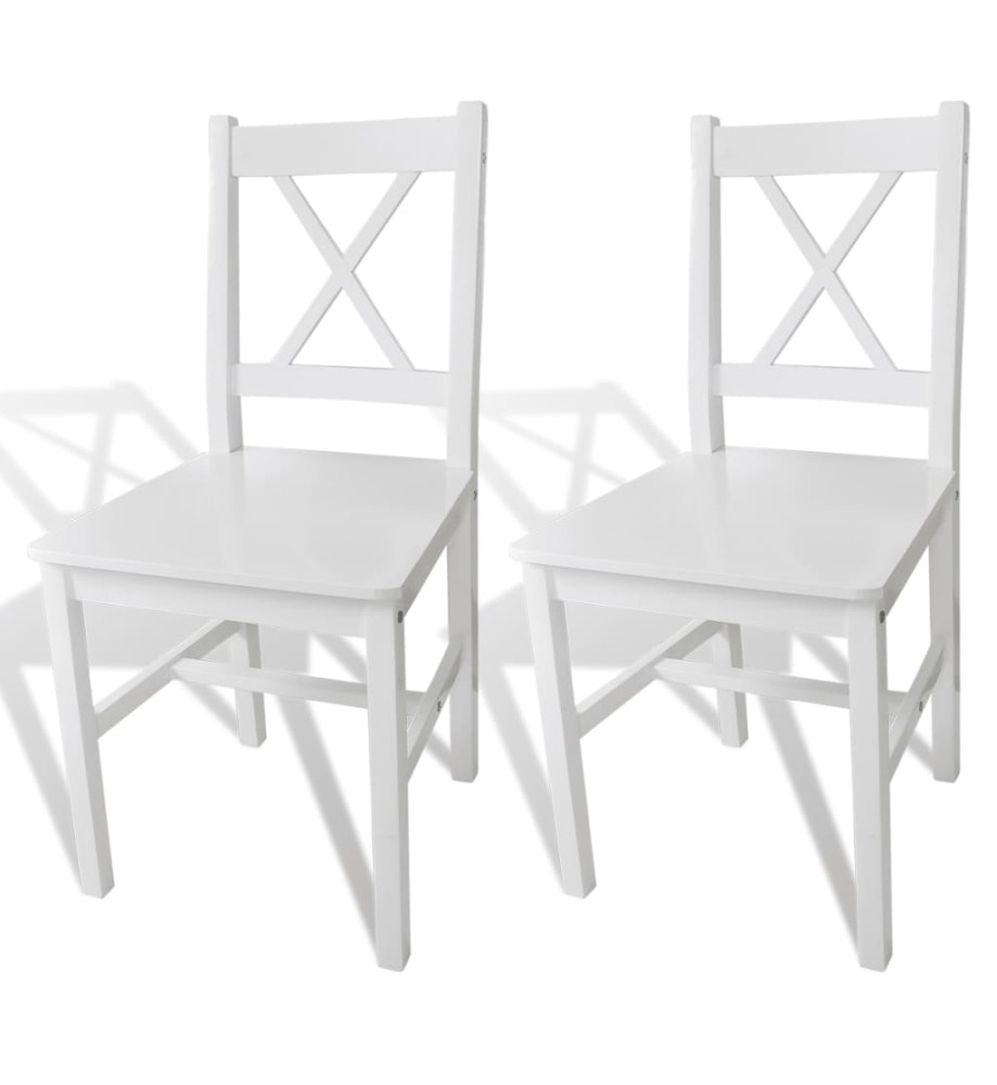 Chaises à manger lot de 2 blanc bois de pin