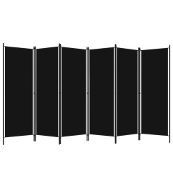 Cloison de séparation 6 panneaux Noir 300x180 cm