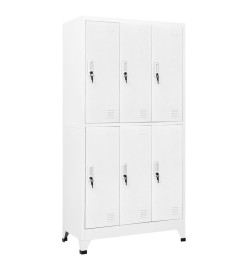 Armoire à casier avec 6 compartiments Acier 90x45x180 cm Gris