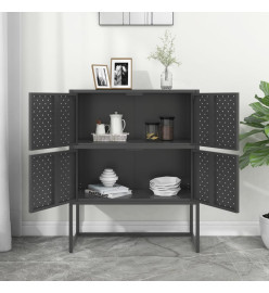 Buffet haut Anthracite 80x35x100 cm Acier