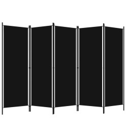 Cloison de séparation 5 panneaux Noir 250x180 cm