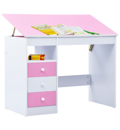 Bureau pour enfants Inclinable Rose et blanc