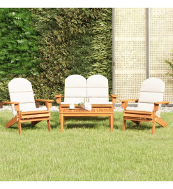 Ensemble de salon de jardin Adirondack 4 pcs bois acacia solide