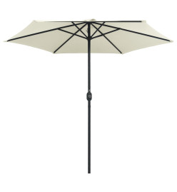 Parasol d'extérieur et mât en aluminium 270x246 cm Blanc sable