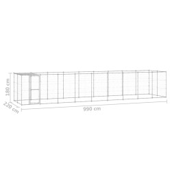 Chenil extérieur Acier galvanisé avec toit 21,78 m²