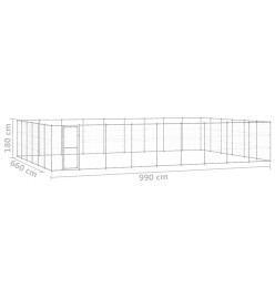 Chenil extérieur Acier galvanisé 65,34 m²