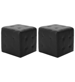 Poufs 2 pcs Noir 30 x 30 x 30 cm Similicuir