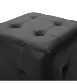 Poufs 2 pcs Noir 30 x 30 x 30 cm Similicuir