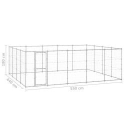 Chenil extérieur Acier galvanisé 24,2 m²