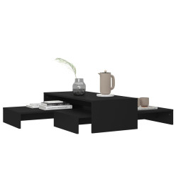 Set tables basses gigognes Noir 100x100x26,5 cm Aggloméré