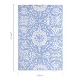 Tapis d'extérieur Bleu azuré 190x290 cm PP