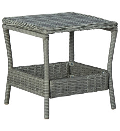Salon de jardin 2 pcs avec coussins Résine tressée Gris clair