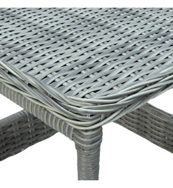 Salon de jardin 2 pcs avec coussins Résine tressée Gris clair
