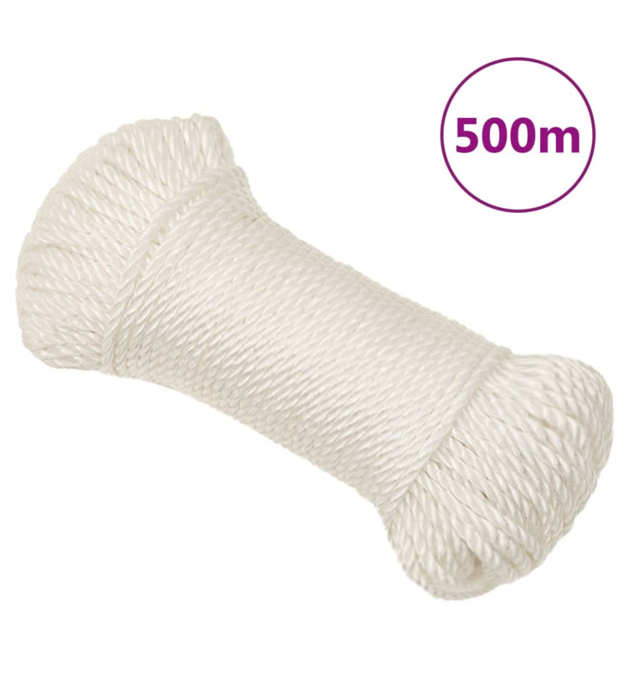 Corde de travail Blanc 6 mm 500 m polypropylène