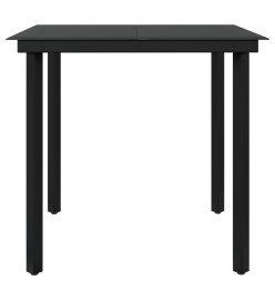 Mobilier à dîner d'extérieur avec coussins 3 pcs Gris et noir