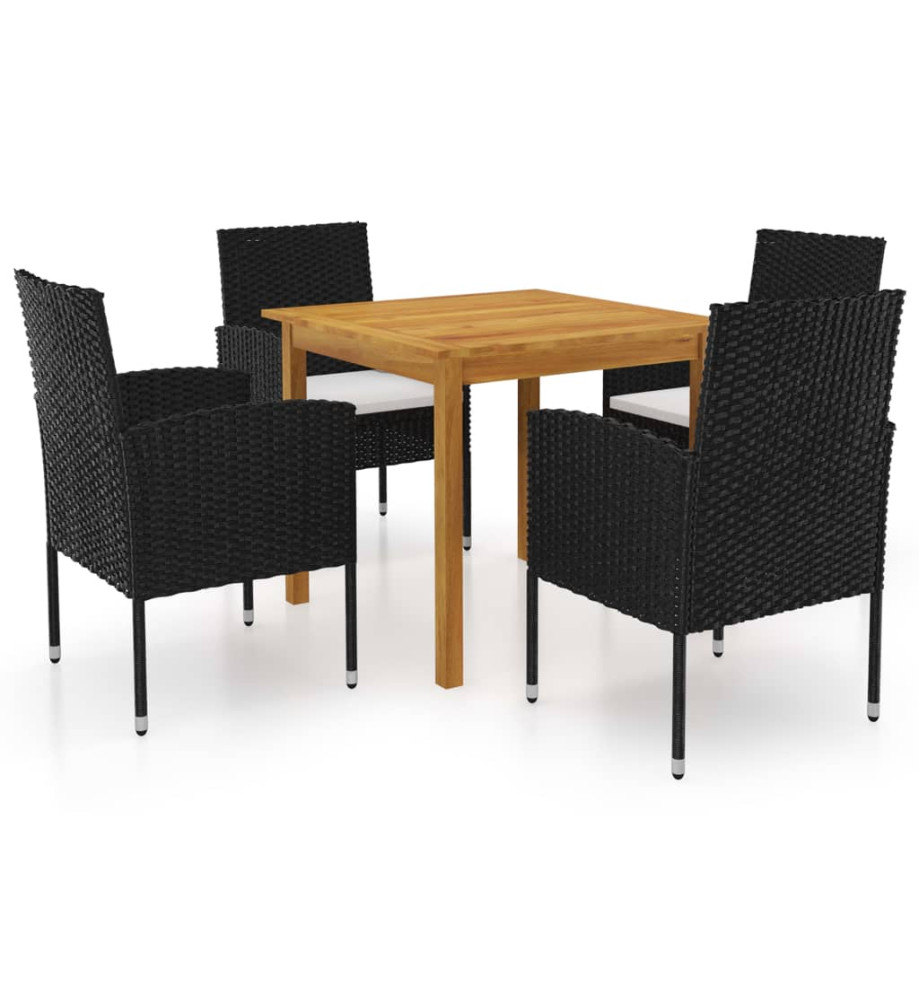 Ensemble de salle à manger de jardin 5 pcs Noir Ensemble de salle à manger de jardin 5 pcs Noir