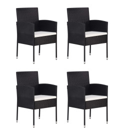 Ensemble de salle à manger de jardin 5 pcs Noir